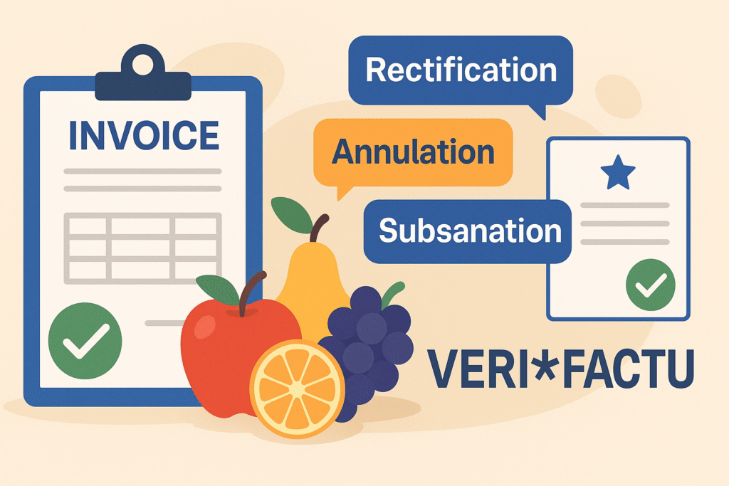 rectificación anulación y subsanación en VERI*FACTU